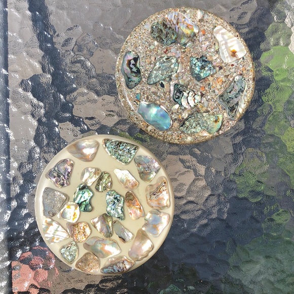2 Abalone Shell Trivets - Picture 2 of 11